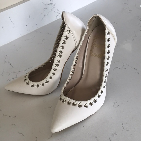 Desire White Pump High-heels Size 5.5 Summer Shoes - Picture 8 of 8